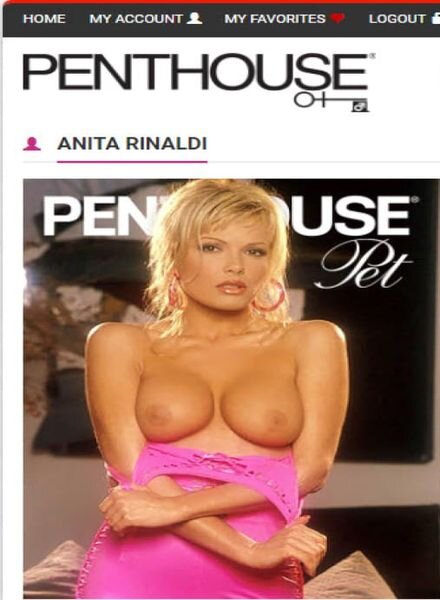 Penthouse Pet – Anita Rinaldi Pet Of The Month March 1998 Cover