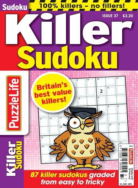 PuzzleLife Killer Sudoku – Issue 37 – 4 January 2024 Cover