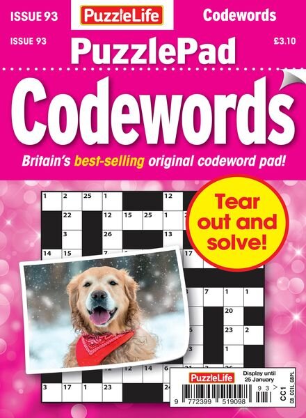 PuzzleLife PuzzlePad Codewords – December 2023 Cover
