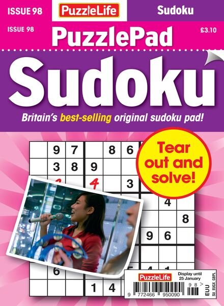 PuzzleLife PuzzlePad Sudoku – Issue 98 – December 2023 Cover