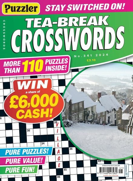 Puzzler Tea-Break Crosswords – Issue 341 – 3 January 2024 Cover