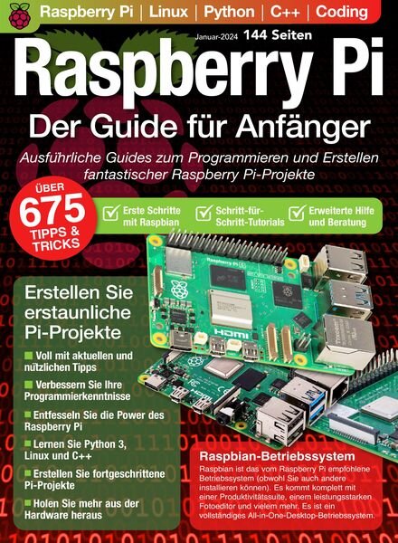 Raspberry Pi Das essentielle Handbuch – Januar 2024 Cover