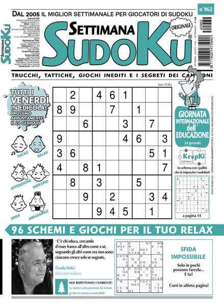 Settimana Sudoku – 19 Gennaio 2024 Cover