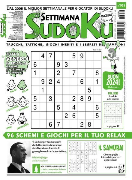 Settimana Sudoku – 29 Dicembre 2023 Cover