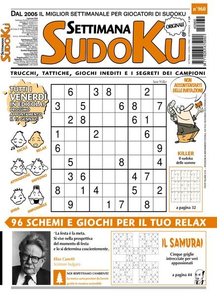 Settimana Sudoku – 5 Gennaio 2024 Cover