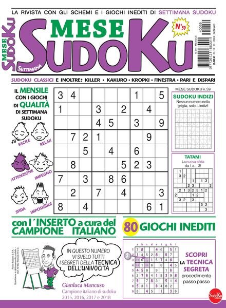 Settimana Sudoku Mese – Gennaio 2024 Cover