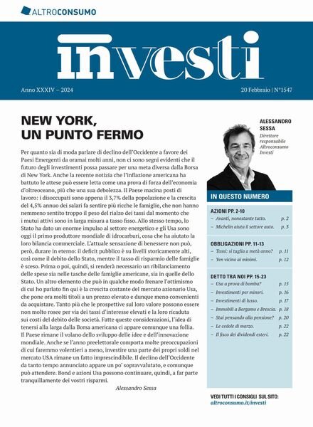 Altroconsumo Investi – 20 Febbraio 2024 Cover