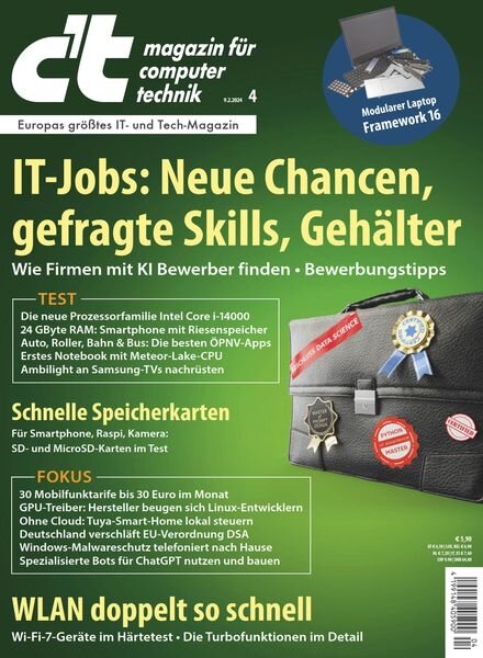c’t Magazin fur Computertechnik – 09 Februar 2024 Cover