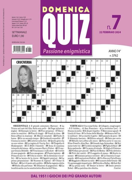 Domenica Quiz – 22 Febbraio 2024 Cover