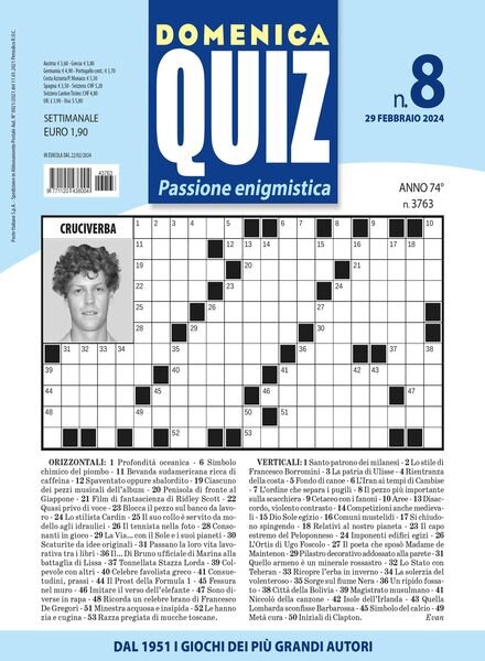 Domenica Quiz – 29 Febbraio 2024 Cover
