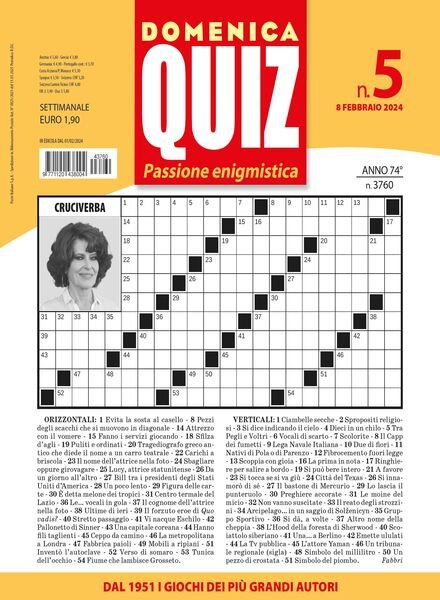 Domenica Quiz – 8 Febbraio 2024 Cover