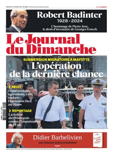 Le Journal du dimanche – 11 Fevrier 2024 Cover