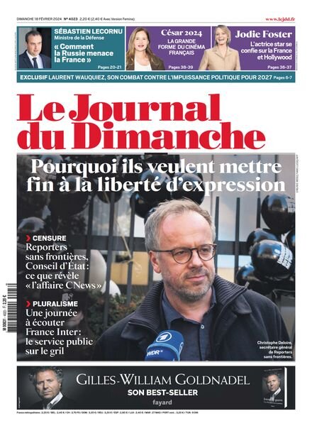 Le Journal du dimanche – 18 Fevrier 2024 Cover