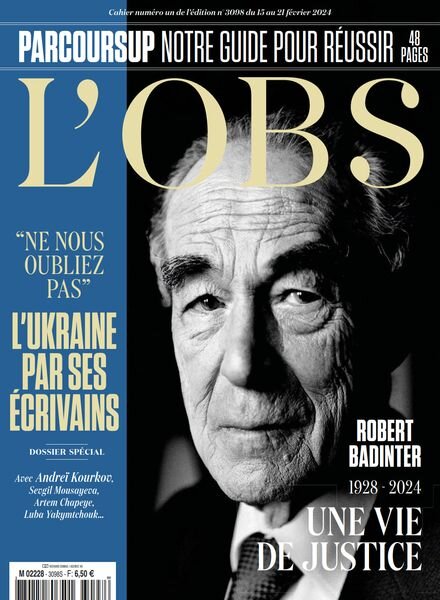 L’Obs – 15 Fevrier 2024 Cover