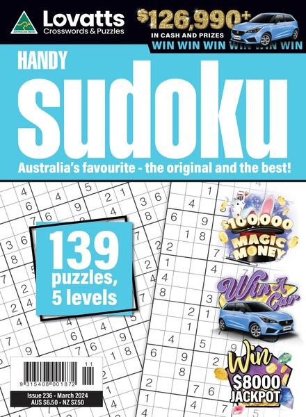 Lovatts Handy Sudoku – Issue 236 – 26 February 2024 Cover