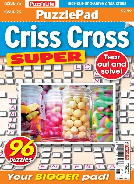 PuzzleLife PuzzlePad Criss Cross Super – Issue 75 – 22 February 2024 Cover