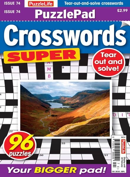 PuzzleLife PuzzlePad Crosswords Super – Issue 74 – 30 January 2024 Cover