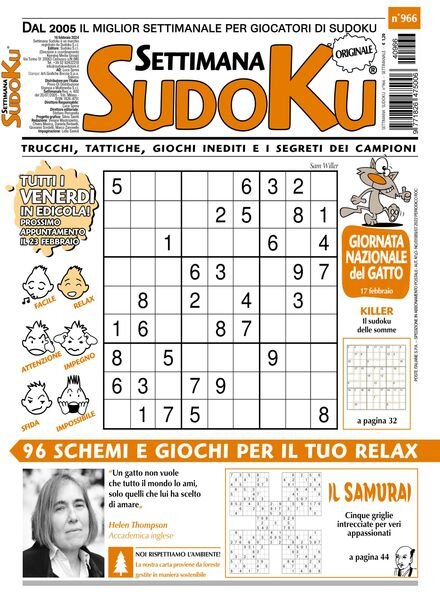 Settimana Sudoku – 16 Febbraio 2024 Cover