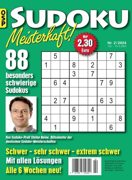 Sudoku Meisterhaft – Nr 2 2024 Cover