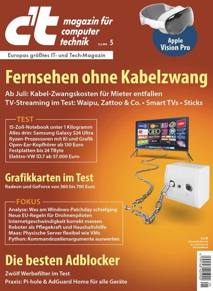 c’t Magazin fur Computertechnik – 23 Februar 2024 Cover