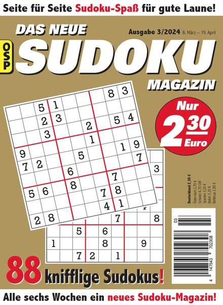 Das Neue Sudoku – Nr 3 2024 Cover