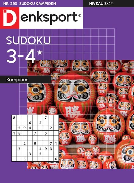Denksport Sudoku 3-4 kampioen – 21 Maart 2024 Cover