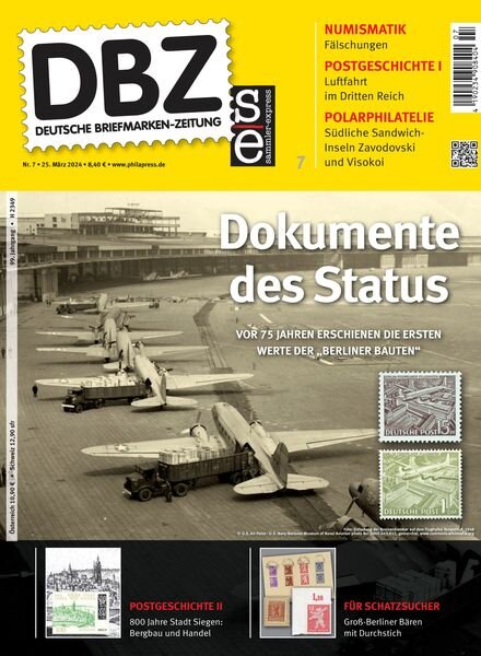 Deutsche Briefmarken-Zeitung – 25 Marz 2024 Cover