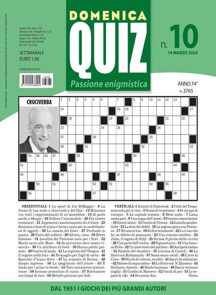 Domenica Quiz – 14 Marzo 2024 Cover
