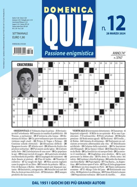 Domenica Quiz – 28 Marzo 2024 Cover