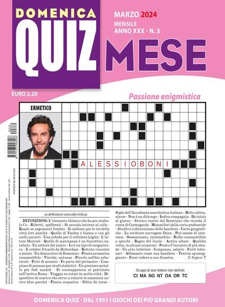 Domenica Quiz Mese – Marzo 2024 Cover