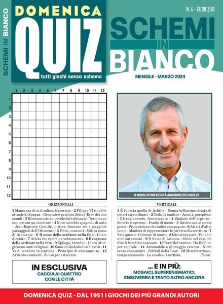 Domenica Quiz Schemi in Bianco – Marzo 2024 Cover
