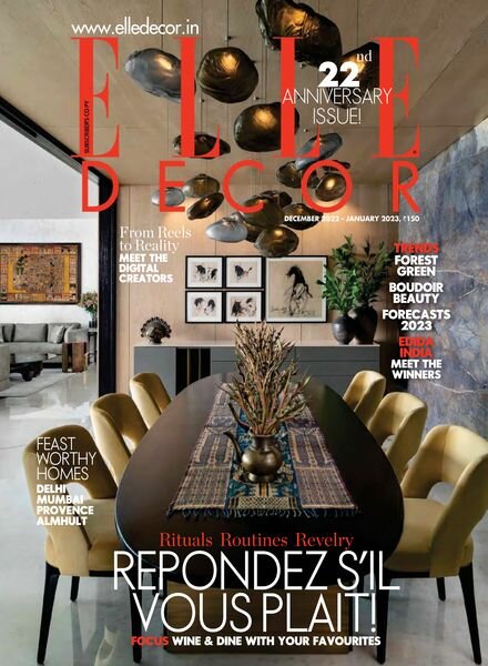 Elle Decor India – December 2022-January 2023 Cover