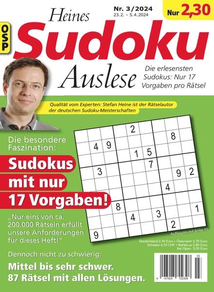 Heines Sudoku Auslese – Nr 3 2024 Cover