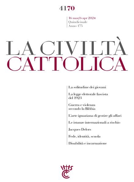 La Civilta Cattolica – 16 Marzo 2024 Cover