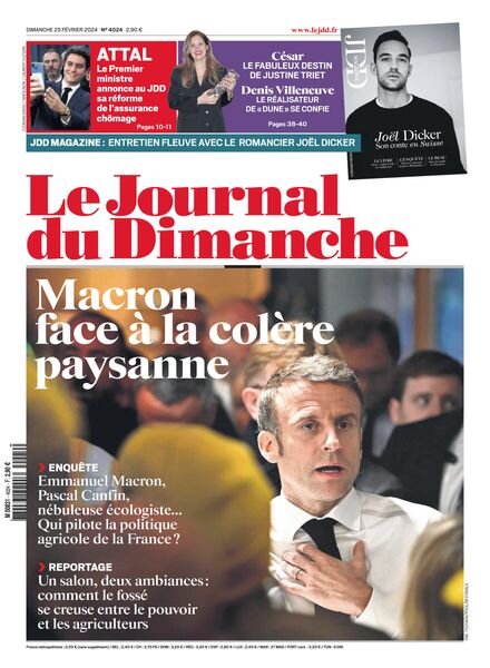 Le Journal du dimanche – 26 Fevrier 2024 Cover