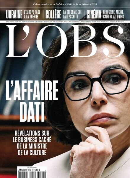L’Obs – 14 Mars 2024 Cover
