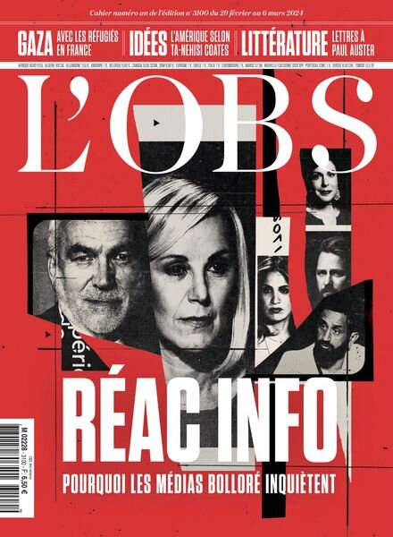 L’Obs – 29 Fevrier 2024 Cover