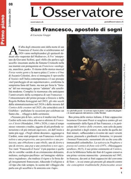 L’Osservatore – 24 Febbraio 2024 Cover