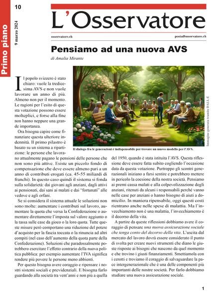 L’Osservatore – 9 Marzo 2024 Cover