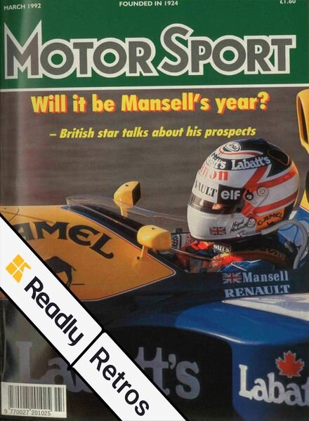 Motor Sport Magazine – March 1992 Cover