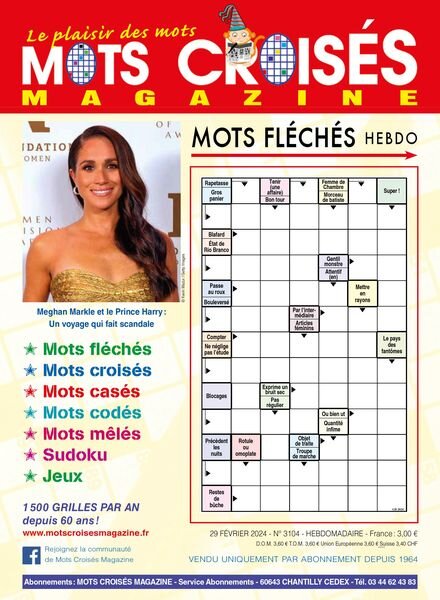 Mots Croises Magazine – 29 Fevrier 2024 Cover