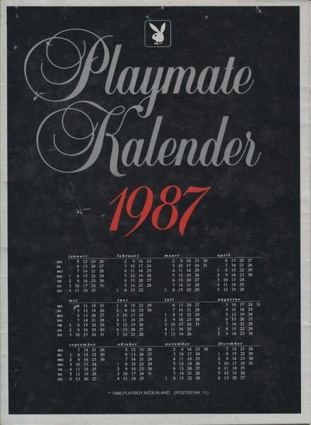 Playboy Netherlands – Playmate Kalender Poster Patricia Paay 1987 Cover
