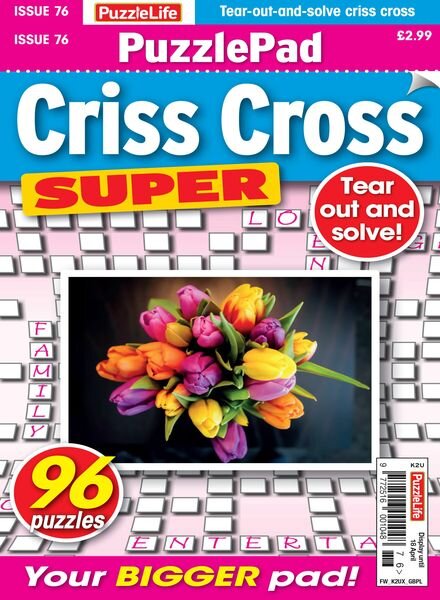 PuzzleLife PuzzlePad Criss Cross Super – Issue 76 – 21 March 2024 Cover