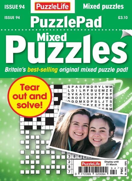 PuzzleLife PuzzlePad Puzzles – Issue 94 – 22 February 2024 Cover