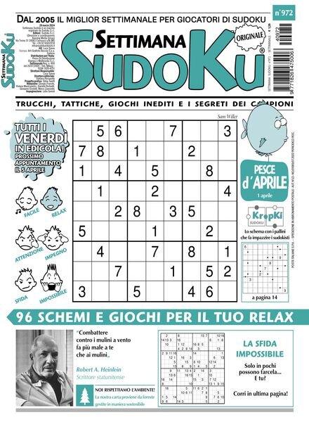 Settimana Sudoku – 29 Marzo 2024 Cover