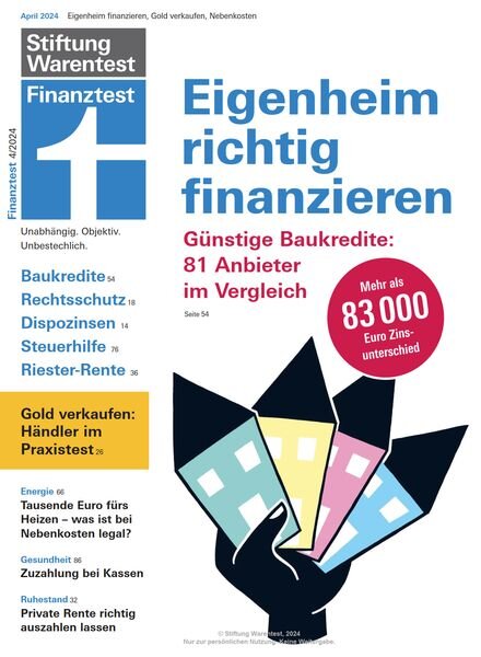 Stiftung Warentest Finanztest – April 2024 Cover