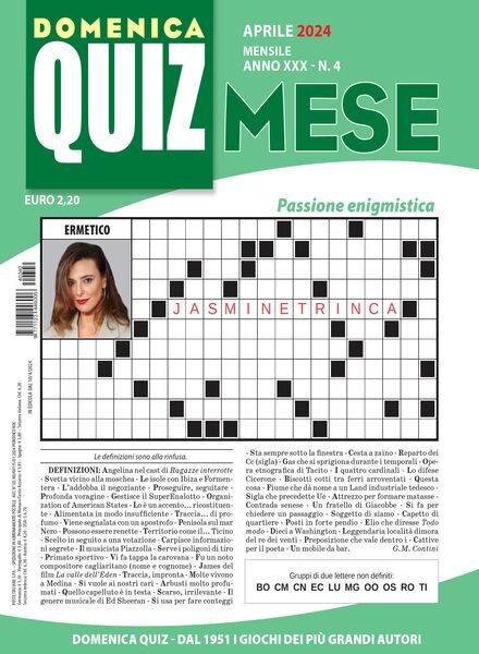 Domenica Quiz Mese – 9 Aprile 2024 Cover