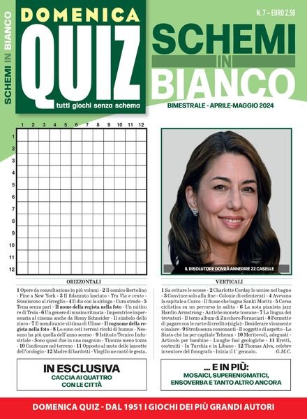 Domenica Quiz Schemi in Bianco – Aprile-Maggio 2024 Cover