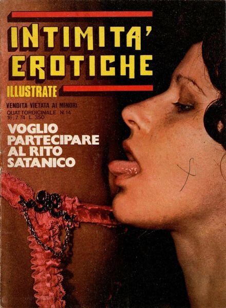 Intimita Erotiche Illustrate – N 14 – 16 Luglio 1974 Cover