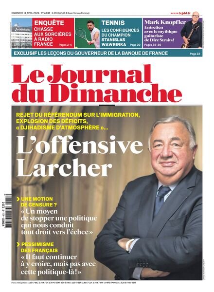 Le Journal du dimanche – 14 Avril 2024 Cover